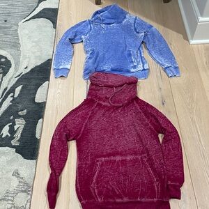 Lot of 2 Vintage soft  french terry  funnel neck sweatshirts